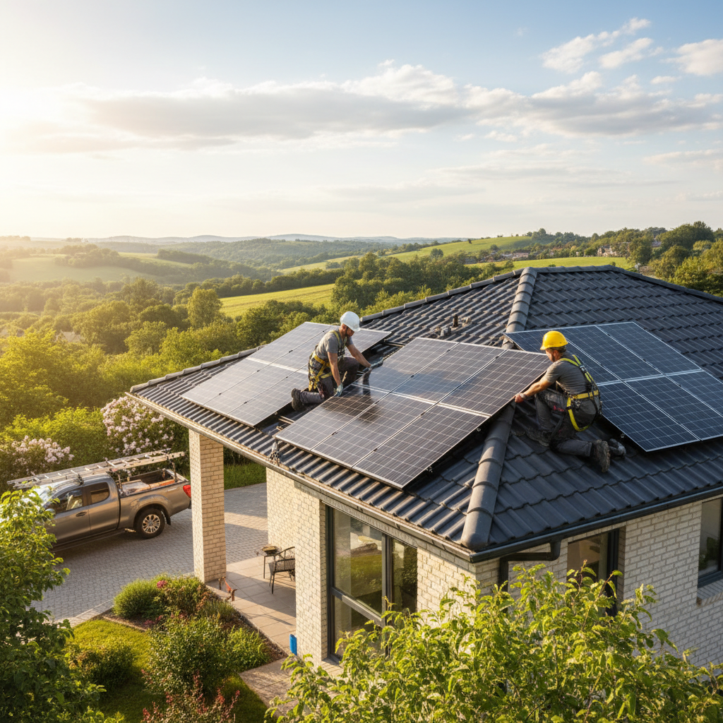 Realistische foto passend bij Zonnepanelen installeren: een slimme investering in duurzame energie v